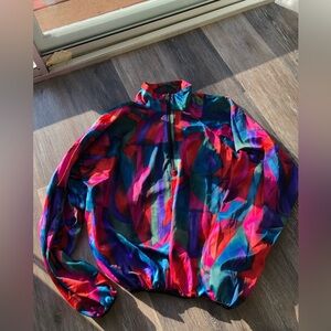 80s Colorful Half-Zip Up Women’s Sweater